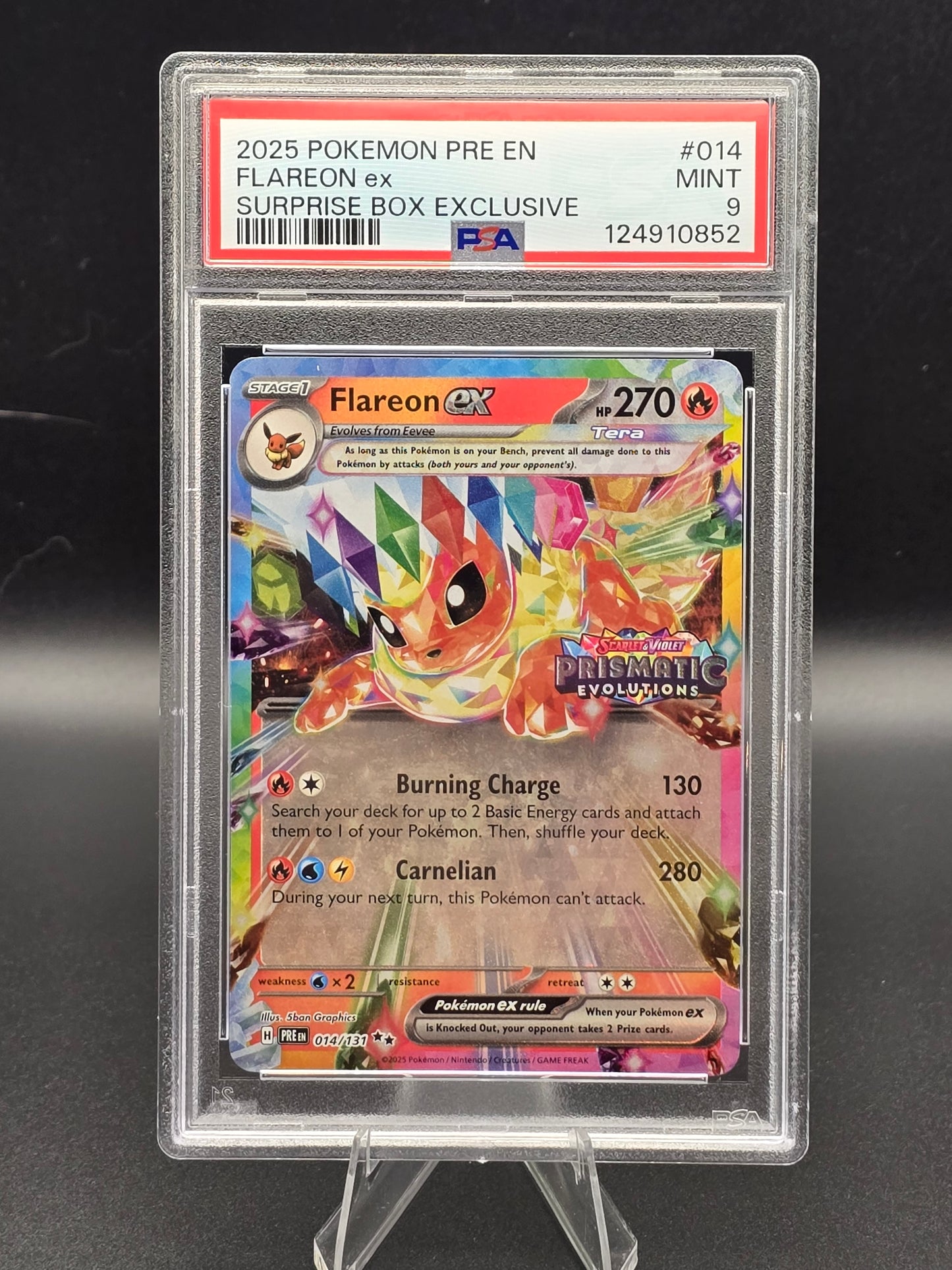 Flareon EX | SV Prismatic Evolutions | PSA 9 | Stamped